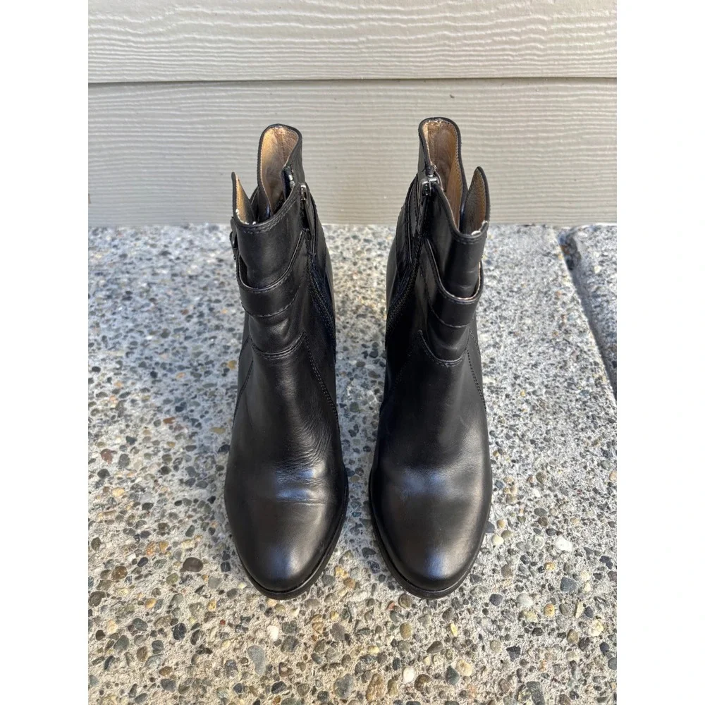 FRYE PATTY RIDING BOOTIE BLACK LEATHER ANKLE BOOTS WOMEN'S SIZE 6M